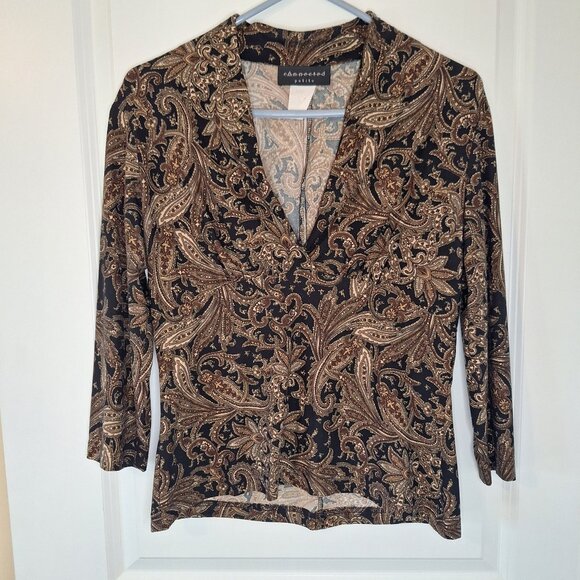 VINTAGE Beautiful Paisley Blouse Sz 12P - Picture 1 of 6